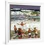 "Surf Swimming," August 14, 1948-John Falter-Framed Giclee Print