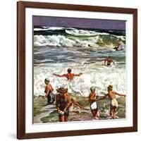 "Surf Swimming," August 14, 1948-John Falter-Framed Giclee Print