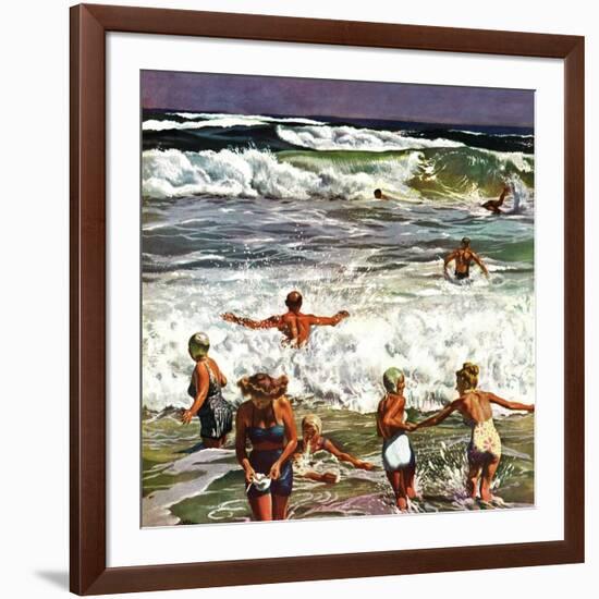 "Surf Swimming," August 14, 1948-John Falter-Framed Giclee Print