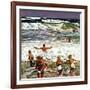 "Surf Swimming," August 14, 1948-John Falter-Framed Giclee Print