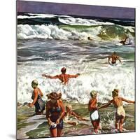 "Surf Swimming," August 14, 1948-John Falter-Mounted Giclee Print