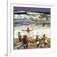 "Surf Swimming," August 14, 1948-John Falter-Framed Giclee Print