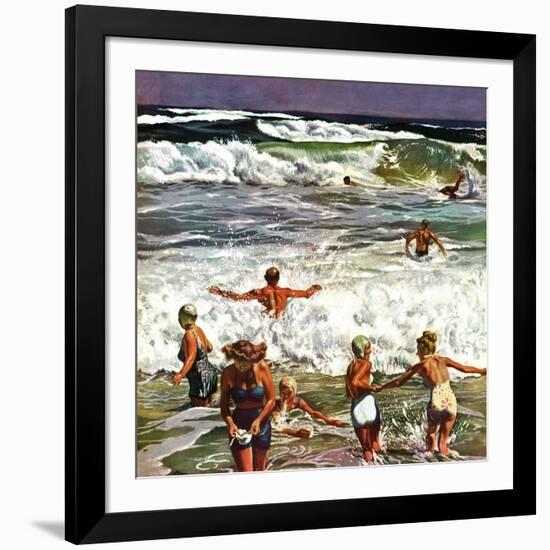 "Surf Swimming," August 14, 1948-John Falter-Framed Giclee Print