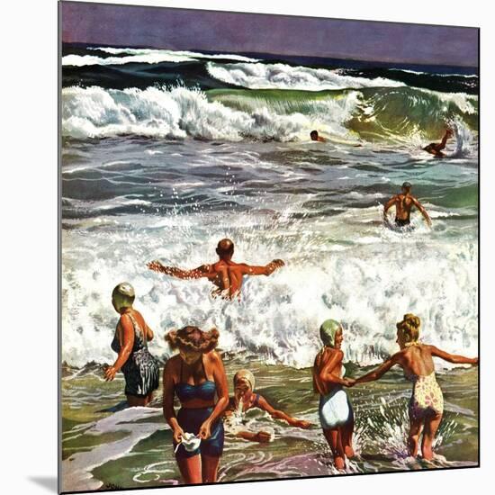 "Surf Swimming," August 14, 1948-John Falter-Mounted Giclee Print