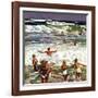 "Surf Swimming," August 14, 1948-John Falter-Framed Giclee Print