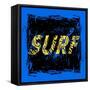 Surf Typography, T-Shirt Graphics, Vectors.-lakoka-Framed Stretched Canvas
