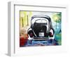 Surf VW Bug Series - The Black Volkswagen Bug Split Window-Martina Bleichner-Framed Art Print