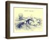 Surf Waves. Sea Waves Graphic. Ocean Wave Sketch-Danussa-Framed Art Print