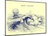 Surf Waves. Sea Waves Graphic. Ocean Wave Sketch-Danussa-Mounted Art Print