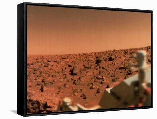 Surface of Mars from Viking 2, with Part of Spacecraft Visible-null-Framed Stretched Canvas