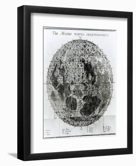 Surface of the Moon, Selenotopographische Fragmente by Schroeter, c.1791-null-Framed Giclee Print