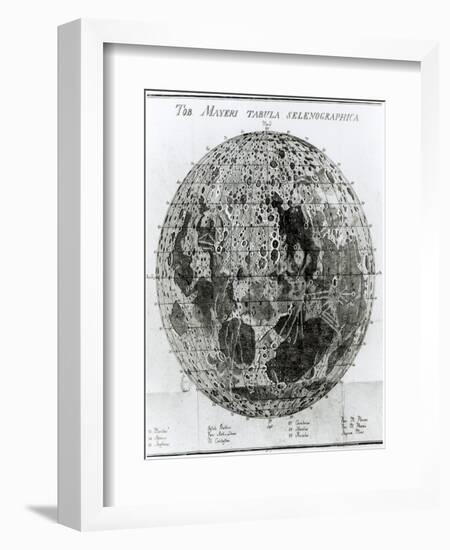 Surface of the Moon, Selenotopographische Fragmente by Schroeter, c.1791-null-Framed Giclee Print