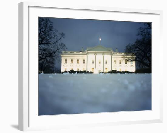 Surface View of Snow in Front of the White House, Washington DC, USA-null-Framed Photographic Print