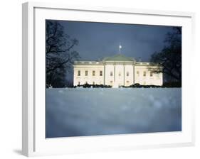 Surface View of Snow in Front of the White House, Washington DC, USA-null-Framed Photographic Print