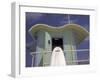 Surfboard at Lifeguard Station, South Beach, Miami, Florida, USA-Robin Hill-Framed Premium Photographic Print