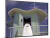 Surfboard at Lifeguard Station, South Beach, Miami, Florida, USA-Robin Hill-Mounted Photographic Print