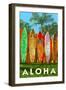 Surfboard Fence - Aloha-Lantern Press-Framed Art Print