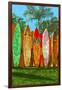 Surfboard Fence-Lantern Press-Framed Art Print