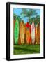 Surfboard Fence-Lantern Press-Framed Art Print