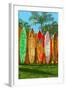 Surfboard Fence-Lantern Press-Framed Art Print