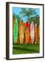 Surfboard Fence-Lantern Press-Framed Art Print