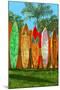 Surfboard Fence-Lantern Press-Mounted Art Print