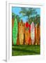 Surfboard Fence-Lantern Press-Framed Art Print