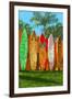 Surfboard Fence-Lantern Press-Framed Art Print