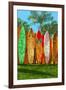 Surfboard Fence-Lantern Press-Framed Art Print