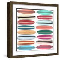 Surfboard Pattern-Edward M. Fielding-Framed Art Print