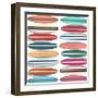 Surfboard Pattern-Edward M. Fielding-Framed Art Print