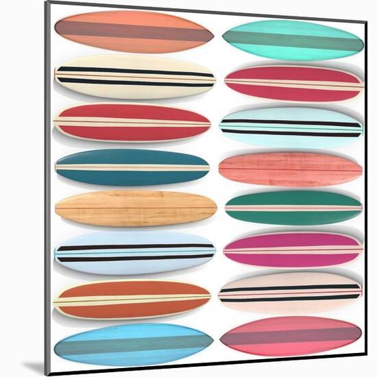 Surfboard Pattern-Edward M. Fielding-Mounted Art Print