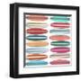 Surfboard Pattern-Edward M. Fielding-Framed Art Print