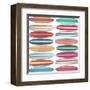 Surfboard Pattern-Edward M. Fielding-Framed Art Print