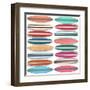 Surfboard Pattern-Edward M. Fielding-Framed Art Print