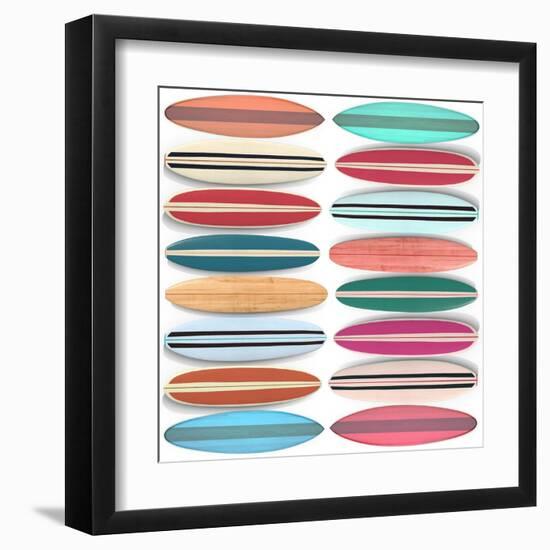 Surfboard Pattern-Edward M. Fielding-Framed Art Print