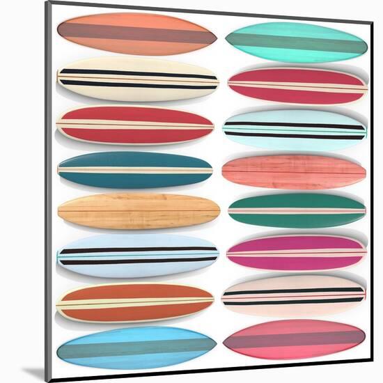 Surfboard Pattern-Edward M. Fielding-Mounted Art Print