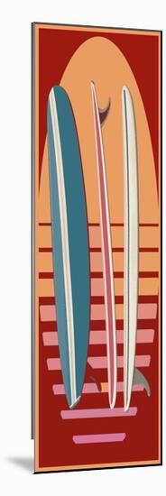 Surfboard Sunset-Edward M. Fielding-Mounted Premium Giclee Print