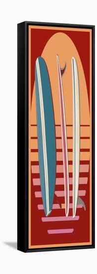 Surfboard Sunset-Edward M. Fielding-Framed Stretched Canvas