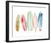 Surfboards in a Row-Katrina Pete-Framed Art Print