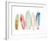 Surfboards in a Row-Katrina Pete-Framed Art Print