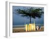 Surfboards Lean Against Lone Tree on Beach in Kuta, Bali, Indonesia-Paul Souders-Framed Premium Photographic Print