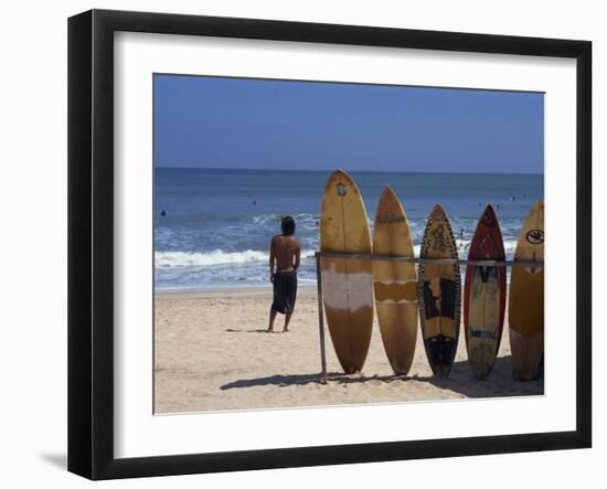 Surfboards Waiting for Hire at Kuta Beach on the Island of Bali, Indonesia, Southeast Asia-Harding Robert-Framed Photographic Print