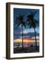 Surfer and Palm Trees at Sunset on Playa Guiones Surf Beach at Sunset-Rob Francis-Framed Premium Photographic Print