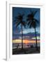 Surfer and Palm Trees at Sunset on Playa Guiones Surf Beach at Sunset-Rob Francis-Framed Photographic Print