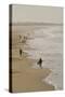 Surfer and People on Pismo State Beach, Pismo Beach, California, USA-Cindy Miller Hopkins-Stretched Canvas