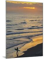 Surfer at Blackhead Beach, South of Dunedin, South Island, New Zealand-David Wall-Mounted Premium Photographic Print
