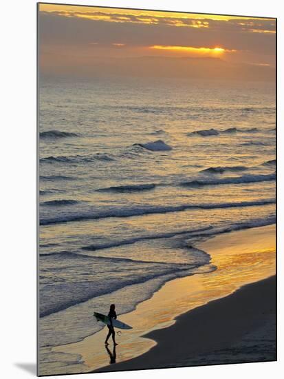 Surfer at Blackhead Beach, South of Dunedin, South Island, New Zealand-David Wall-Mounted Photographic Print