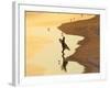 Surfer at Blackhead Beach, South of Dunedin, South Island, New Zealand-David Wall-Framed Photographic Print