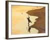 Surfer at Blackhead Beach, South of Dunedin, South Island, New Zealand-David Wall-Framed Photographic Print